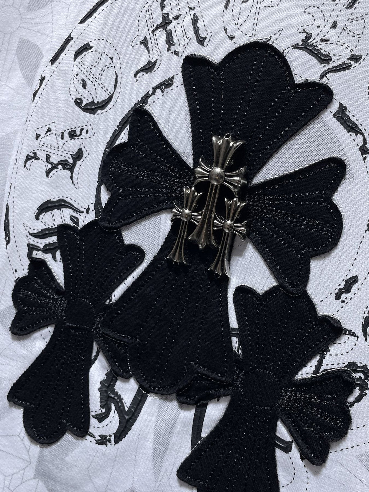 Chrome Hearts Cross Scroll Graphic Short-Sleeve T-Shirt ¡ª detail