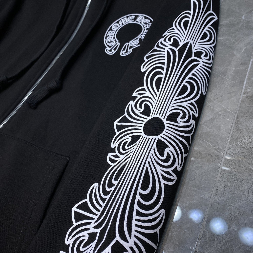 Chrome Hearts Horseshoe Graphic Zip Hoodie ¡ª detail