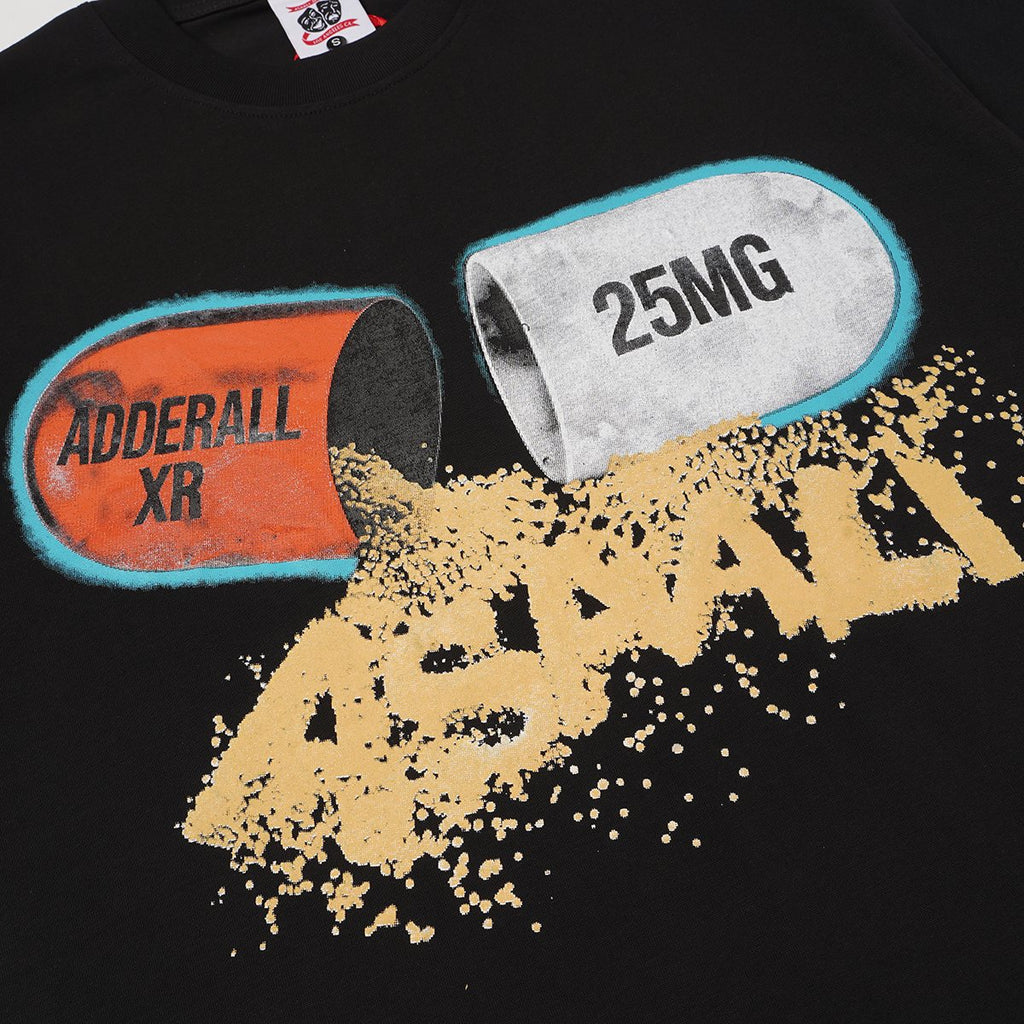 ASAALL Black Distressed Graphic T-Shirt ¡ª detail