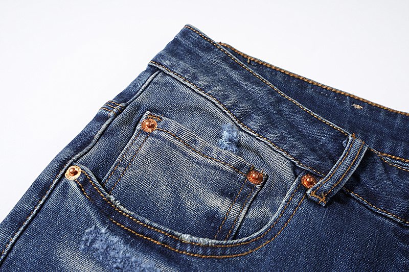 Purple Brand Distressed Panel Washed Jeans ¡ª detail