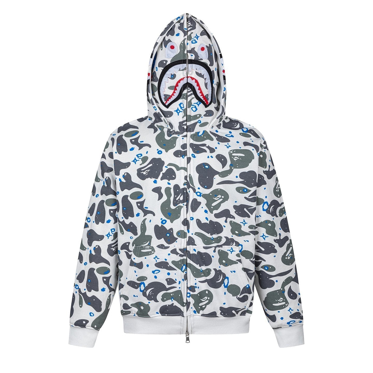 BAPE Shark Camo Full-Zip Hoodie ¡ª front