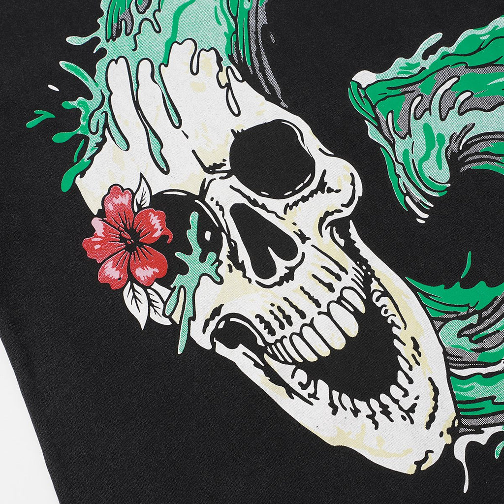 Godspeed Tropical Skull Wave Graphic T-Shirt ¡ª detail