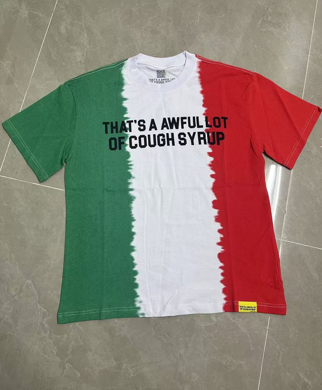 THAT'S A AWFUL LOT OF COUGH SYRUP Tri-Panel Graphic T-Shirt ¡ª front