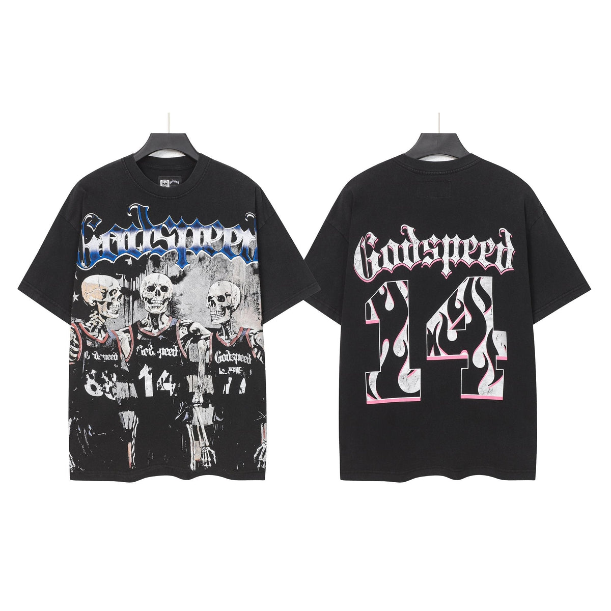 Godspeed Skeleton Basketball Number 14 T-Shirt ¡ª hero