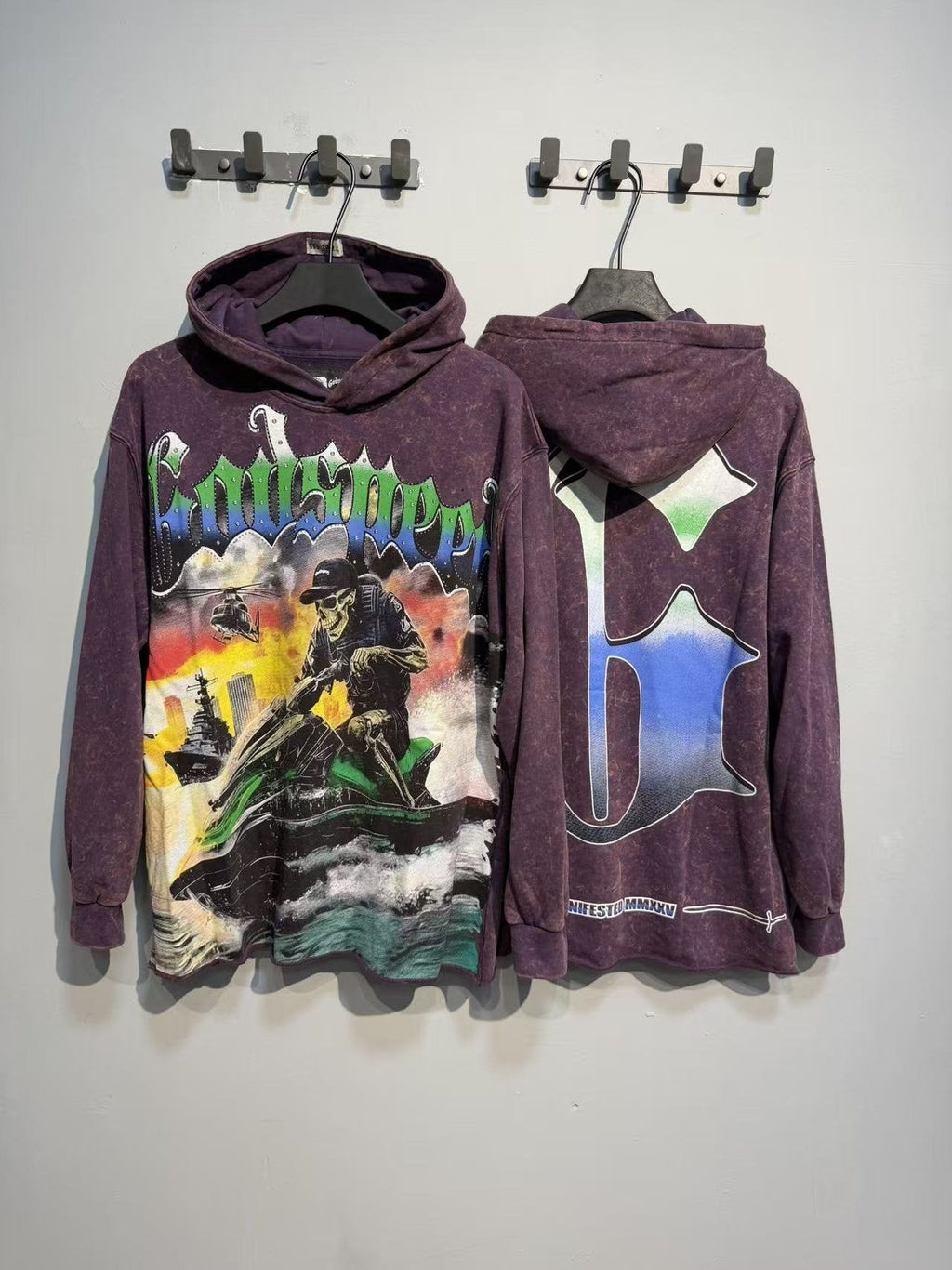 Godspeed Jet Ski Graphic Acid-Wash Hoodie ¡ª context
