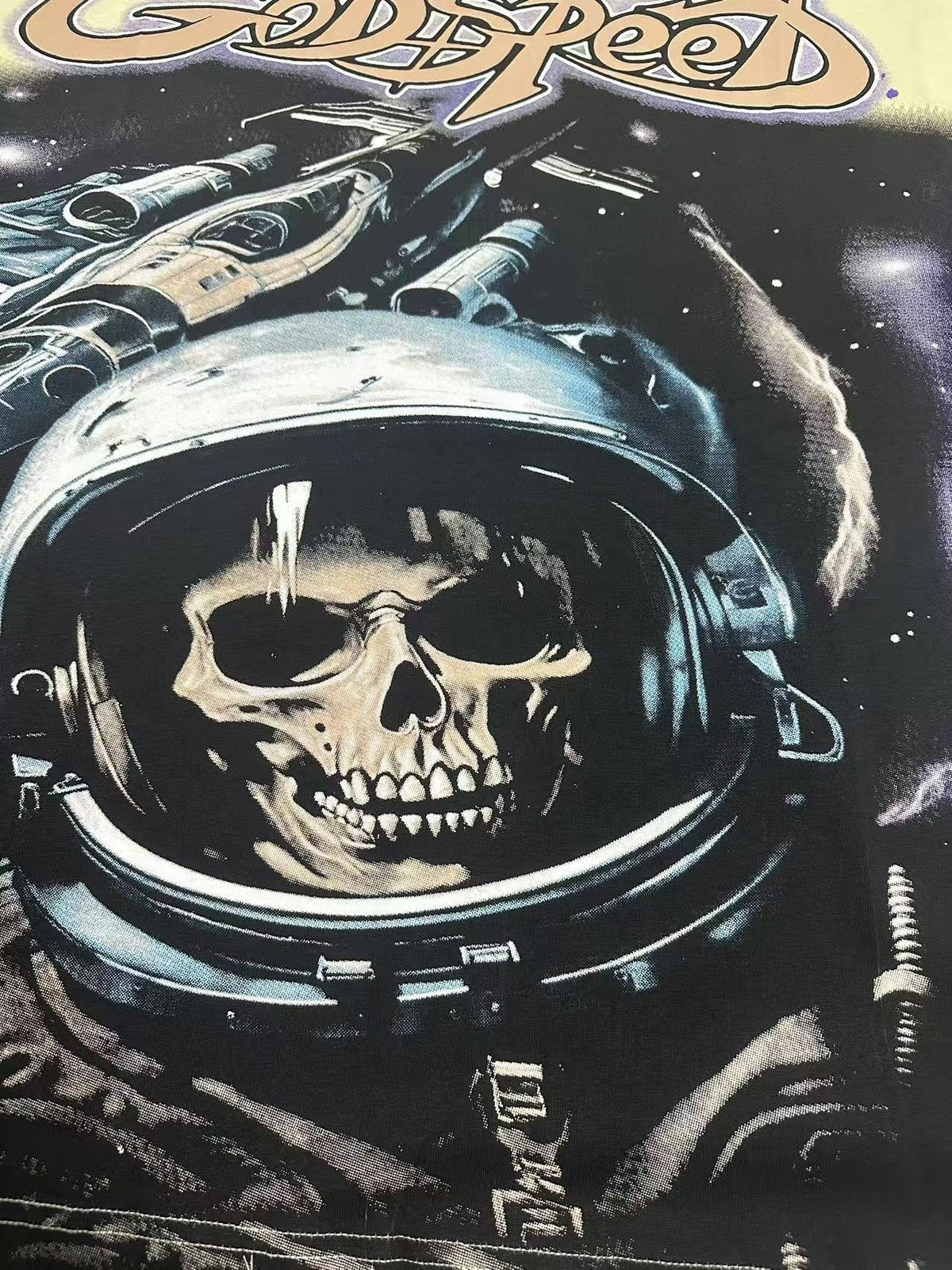 Godspeed Out of Many One Astronaut Skull Graphic T-Shirt ¡ª detail