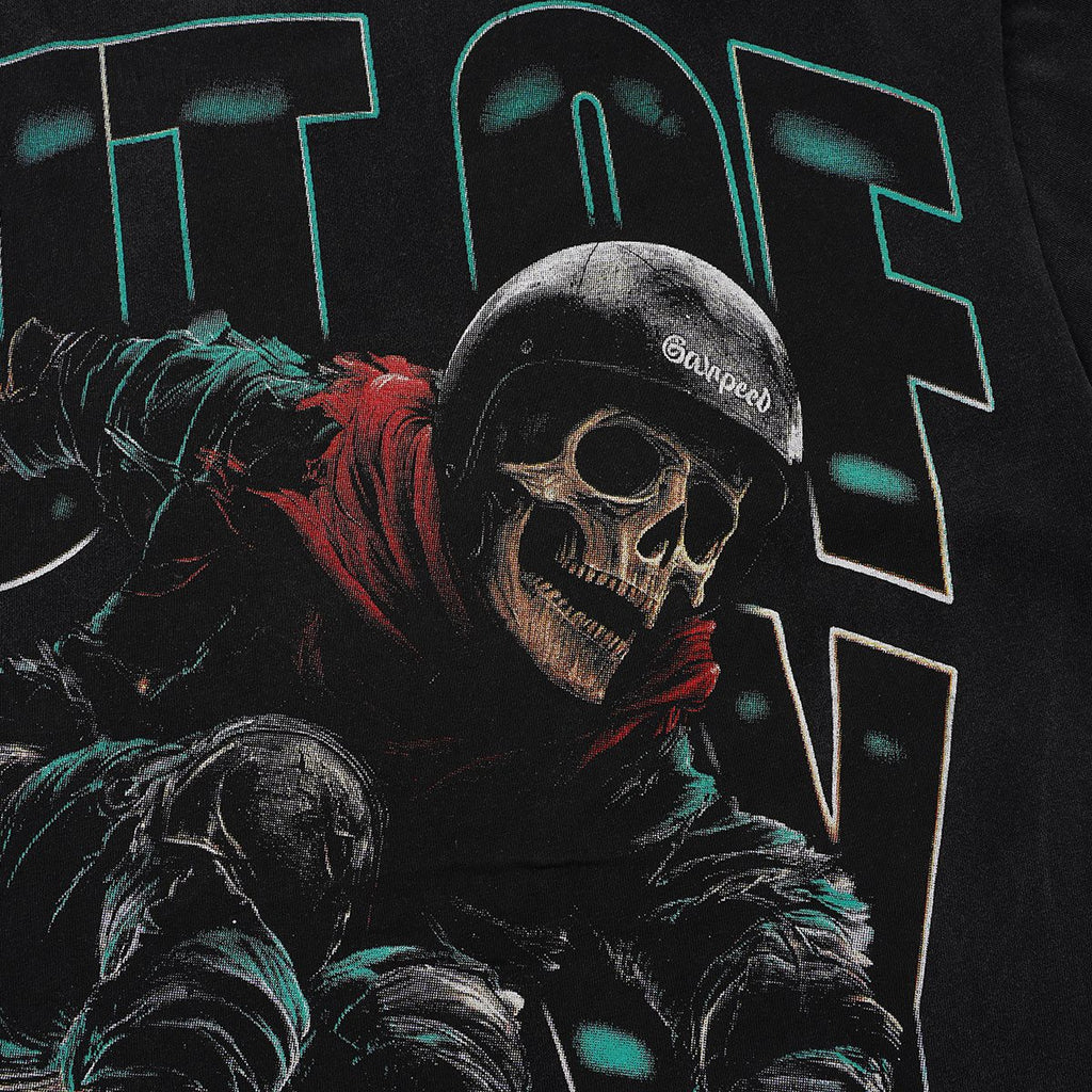 Godspeed Racing Skull Skateboarder Graphic T-Shirt ¡ª detail
