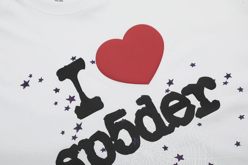 Sp5der I Love Heart Web Graphic T-Shirt ¡ª detail