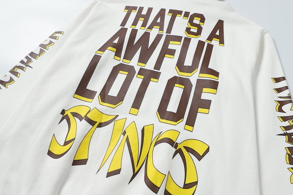 THAT'S A AWFUL LOT OF COUGH SYRUP Stings Character Graphic Hoodie ¡ª detail