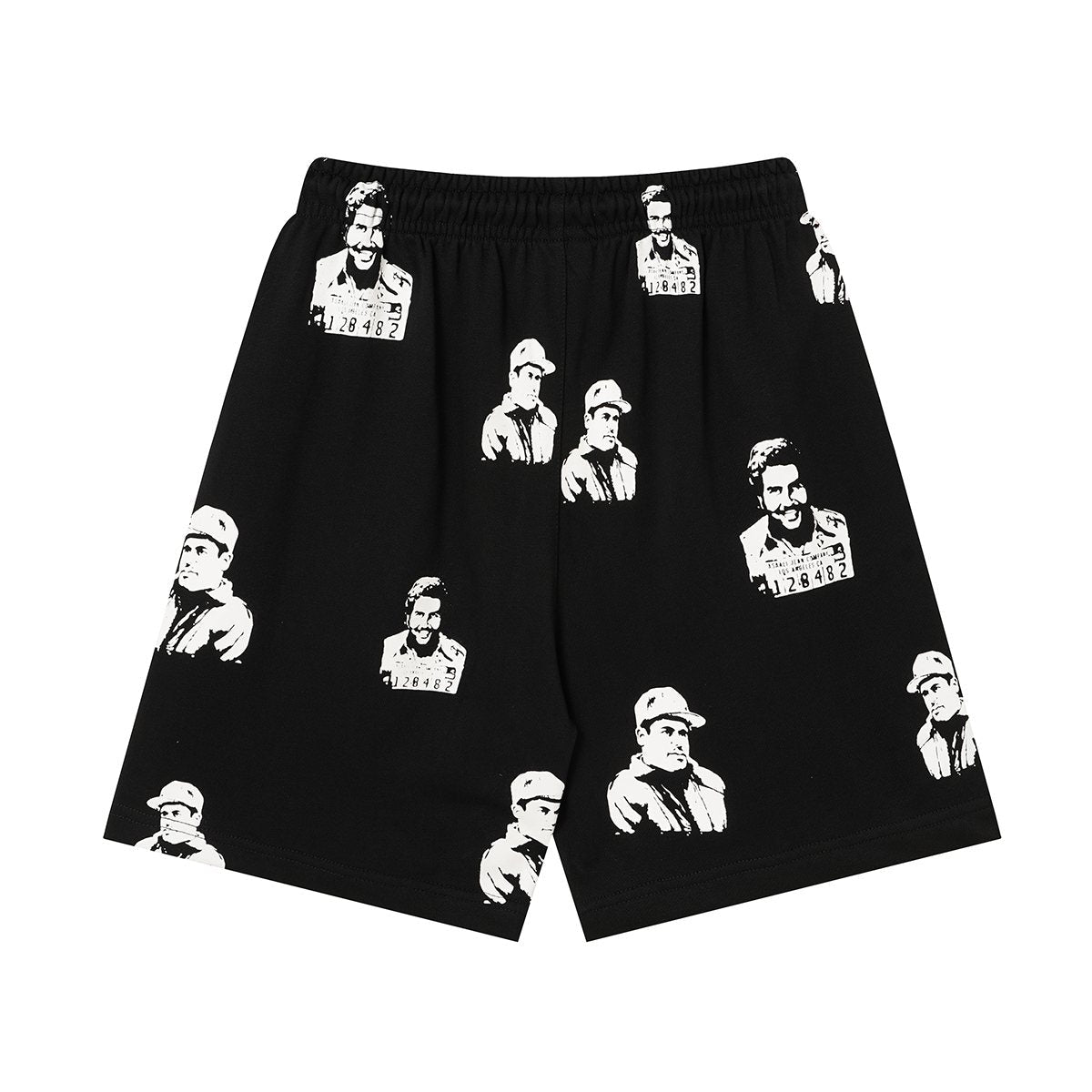 ASAALL All-Over Portrait Graphic Drawstring Shorts ¡ª front