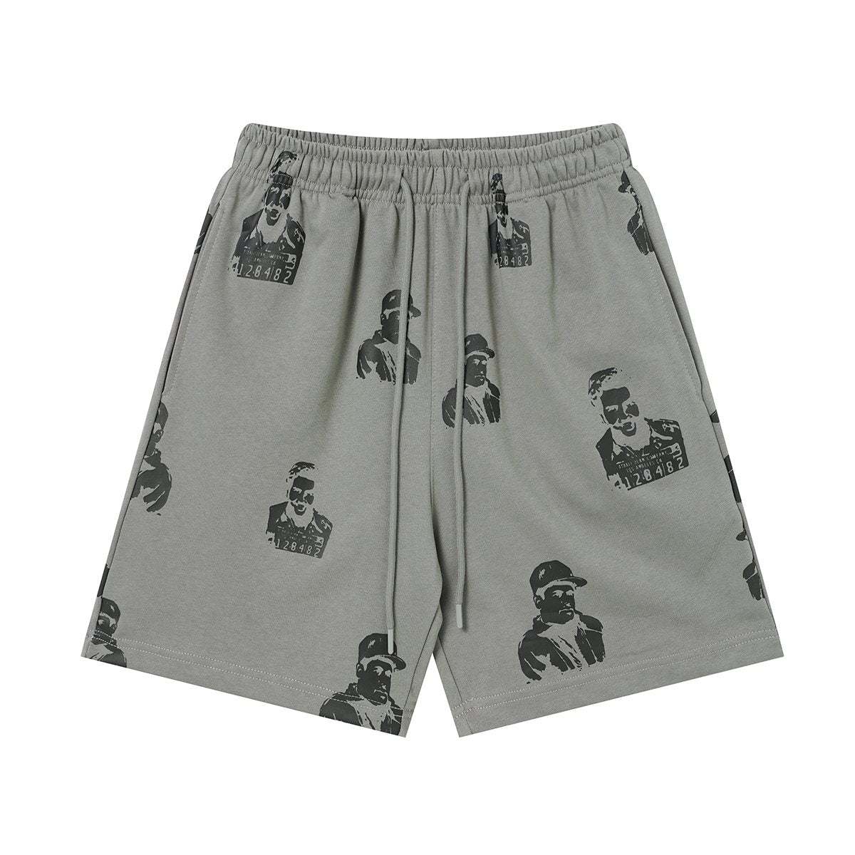 ASAALL All-Over Portrait Graphic Drawstring Shorts ¡ª hero