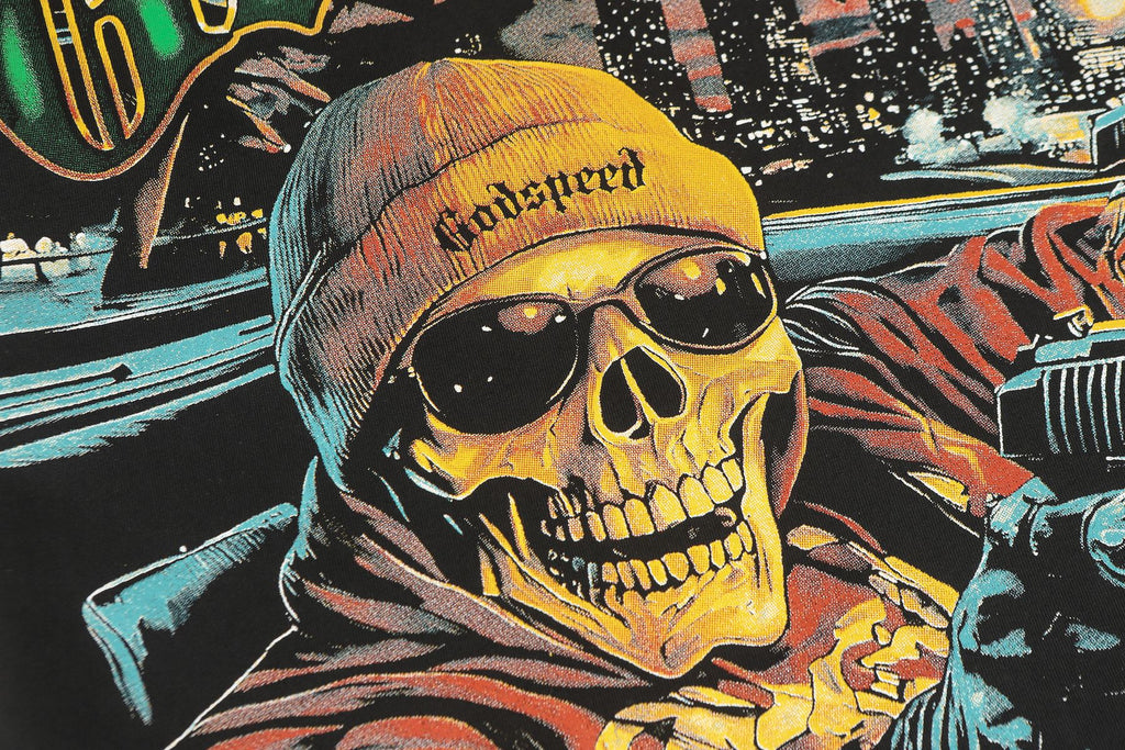 Godspeed Skull Car Graphic T-Shirt ¡ª detail