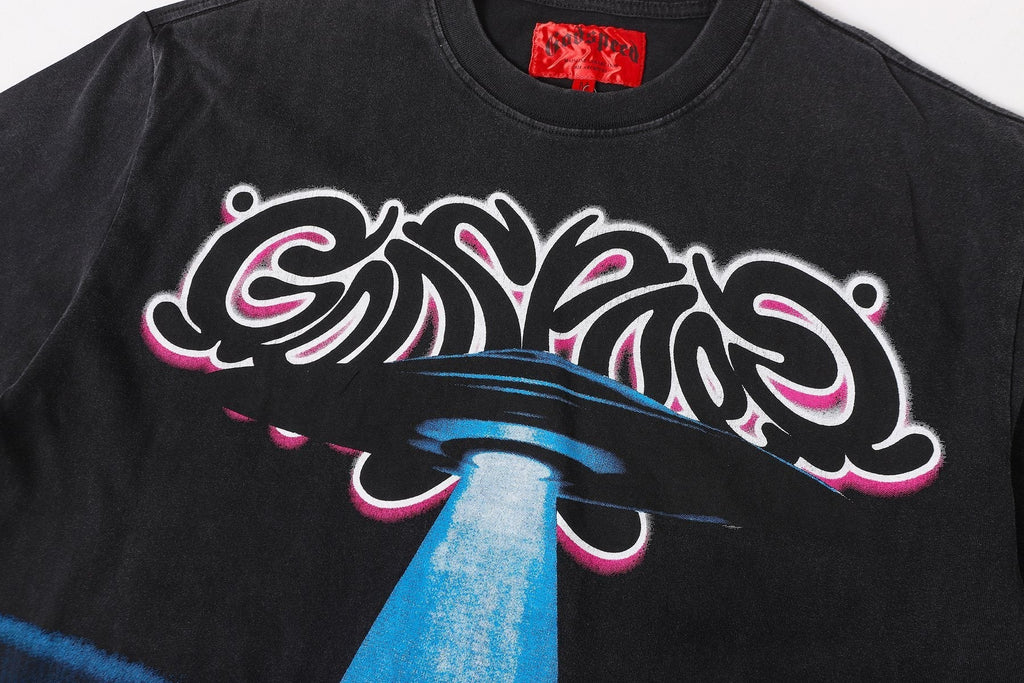 Godspeed UFO Car Graphic Short-Sleeve T-Shirt ¡ª detail