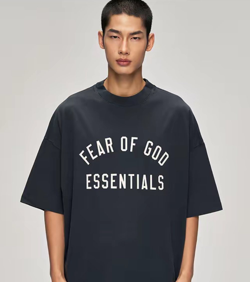 Fear of God Essentials Arched Logo Graphic T-Shirt ¡ª model
