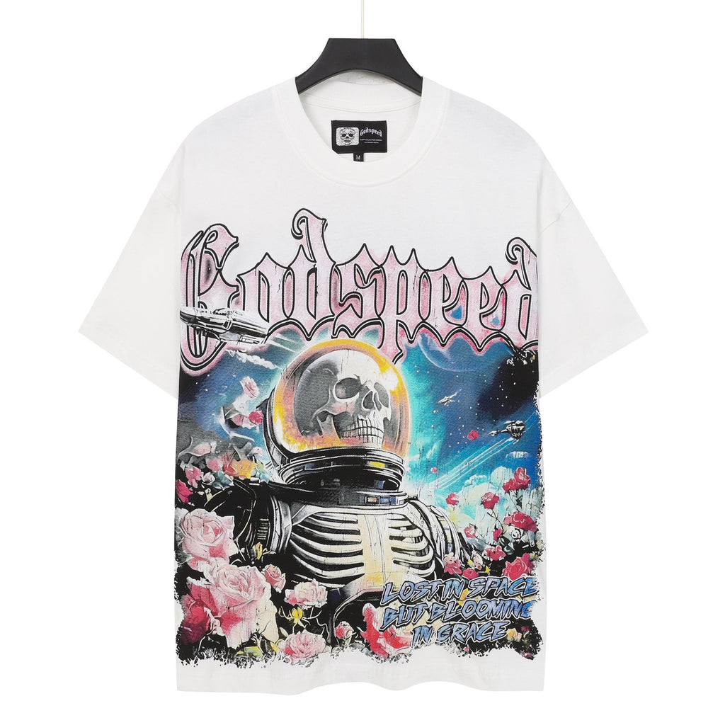 Godspeed Astronaut Floral Graphic T-Shirt ¡ª hero
