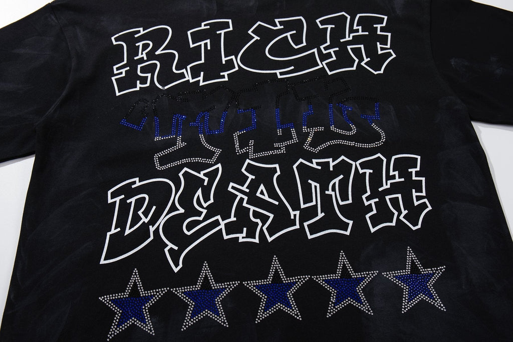 BKYS Revival Rich Death Rhinestone Graphic T-Shirt ¡ª detail