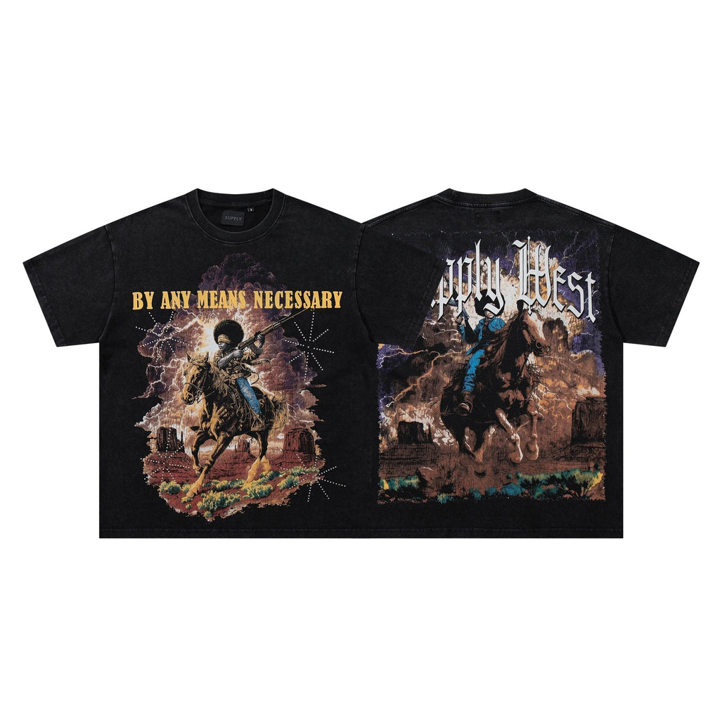 SUPPLY TEE By Any Means Necessary Western Rider Graphic T-Shirt ¡ª hero