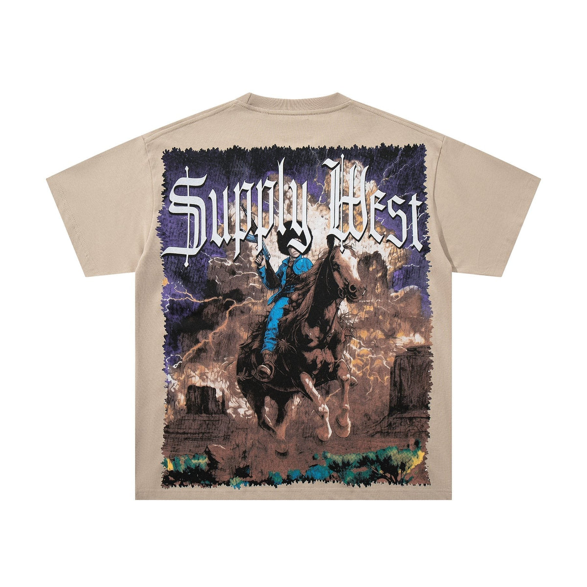SUPPLY TEE By Any Means Necessary Western Rider Graphic T-Shirt ¡ª back