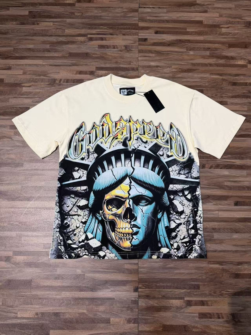Godspeed Out of Many One Liberty Skull Graphic T-Shirt ¡ª front