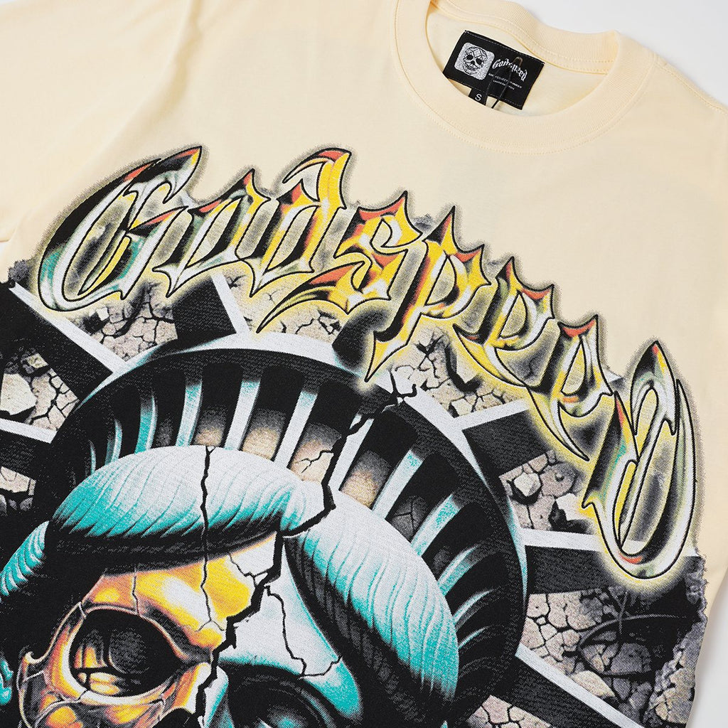 Godspeed Out of Many One Liberty Skull Graphic T-Shirt ¡ª detail