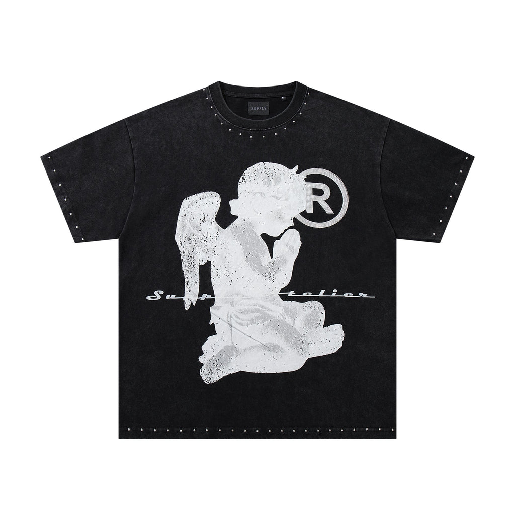 SUPPLY TEE Stud-Trim Flame Graphic T-Shirt ¡ª hero