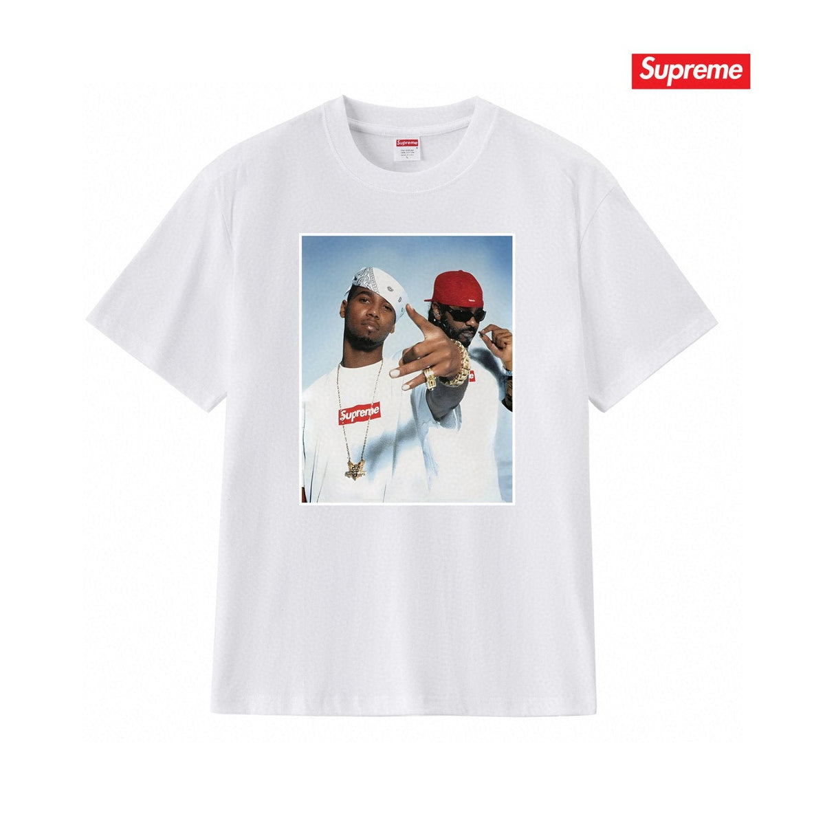 Supreme Two-Person Photo Graphic T-Shirt ¡ª front