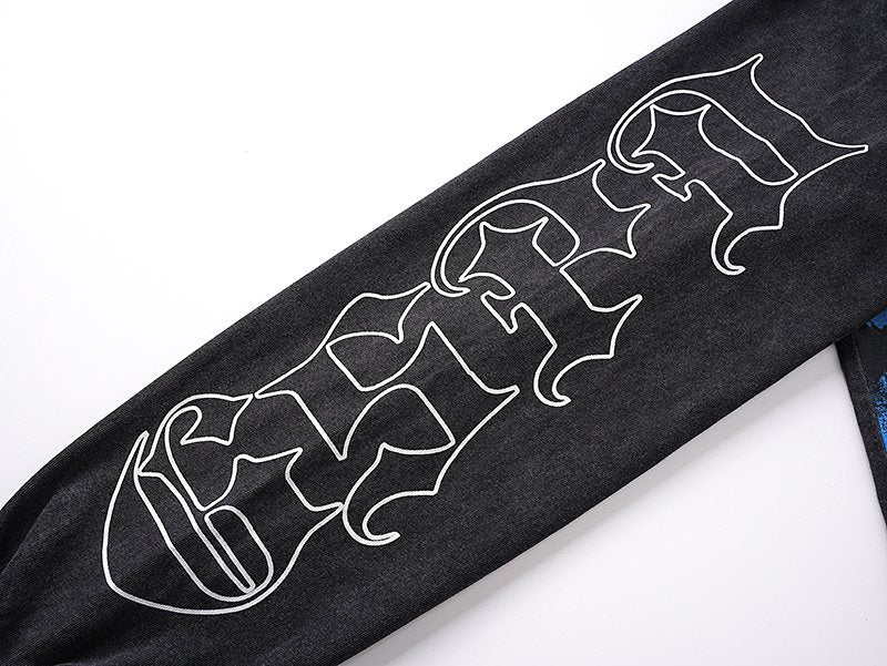 Godspeed Baseball Skeleton Graphic Long-Sleeve T-Shirt ¡ª detail