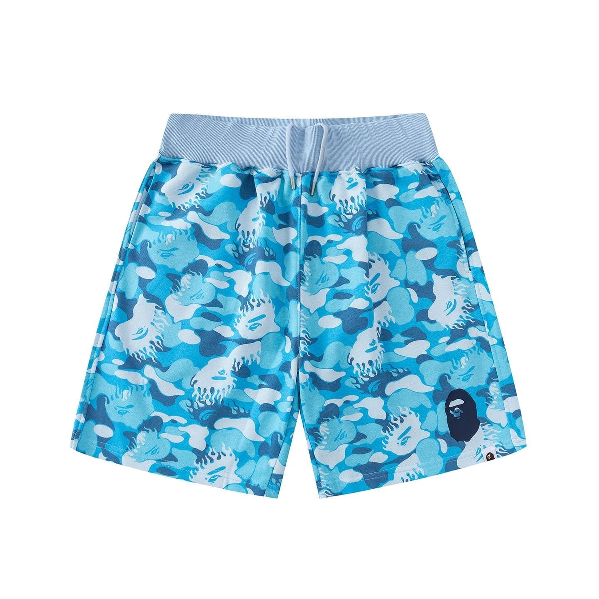 BAPE Camouflage Ape-Head Graphic Shorts ¡ª front