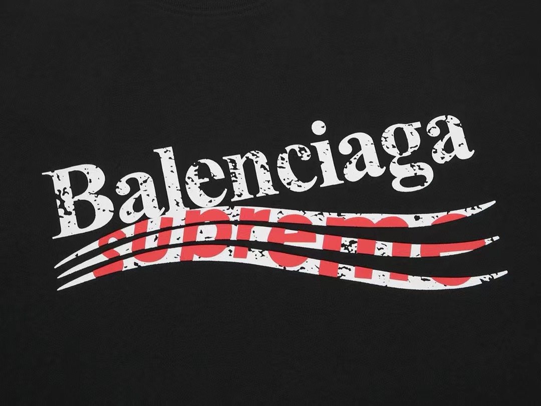 Supreme Balenciaga-Style Wave Graphic T-Shirt ¡ª detail