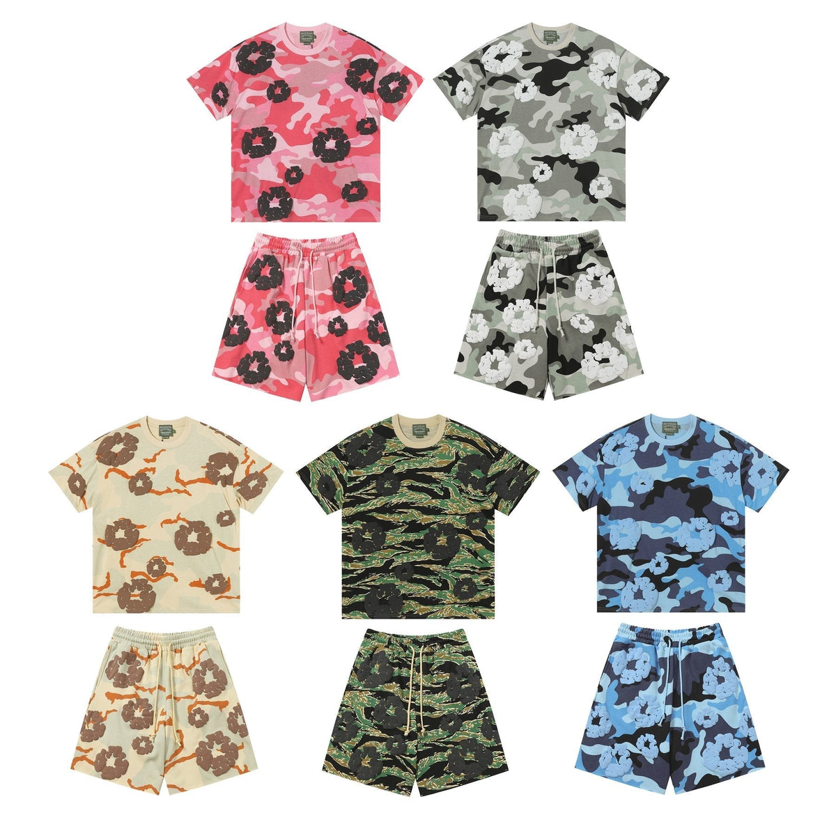DENIM TEARS Cotton Flower Camo Short-Sleeve Set ¡ª comparison