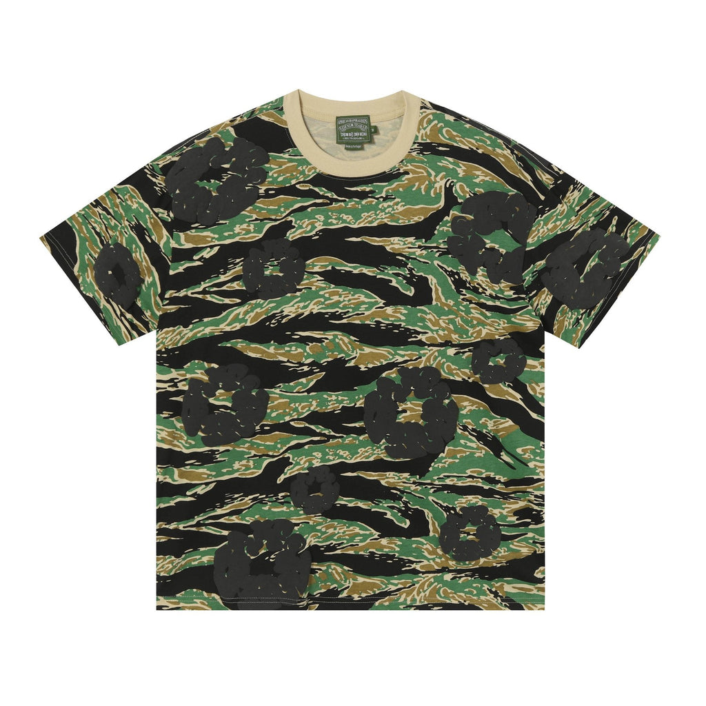 DENIM TEARS Floral Camo T-Shirt & Shorts Set ¡ª front