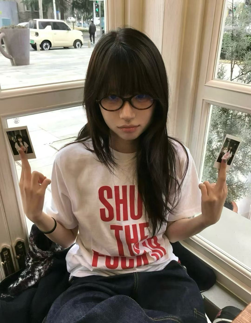 Supreme Shut The Fuck Up Graphic T-Shirt ¡ª model