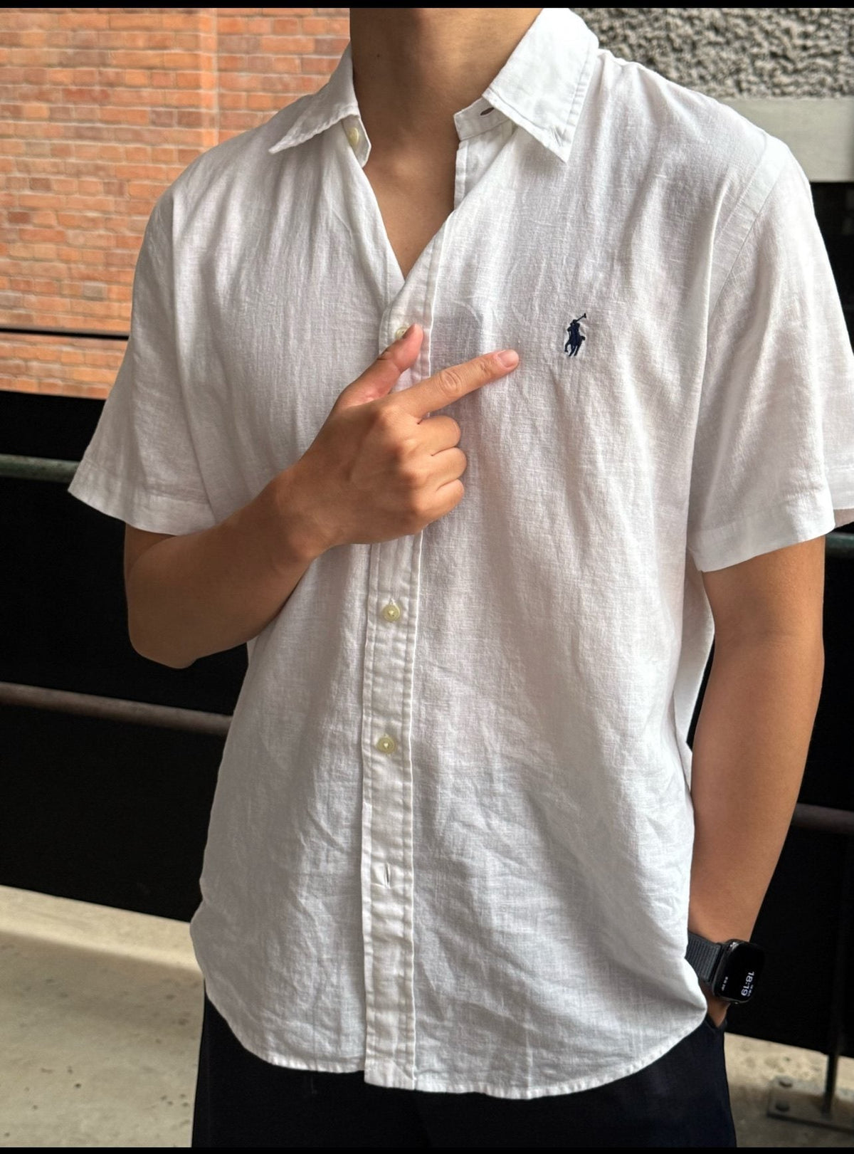 Test2-Ralph Lauren Ivory Linen Short-Sleeve Button-Front Shirt ¡ª hero