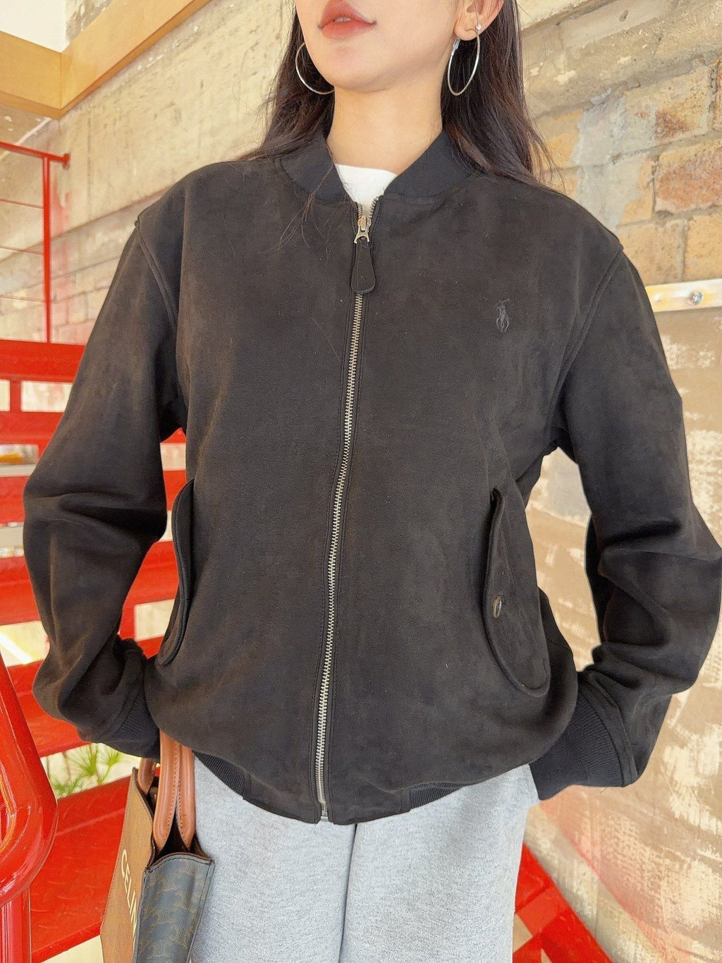 Test2-Ralph Lauren Embroidered Horse Zip-Front Jacket ¡ª model