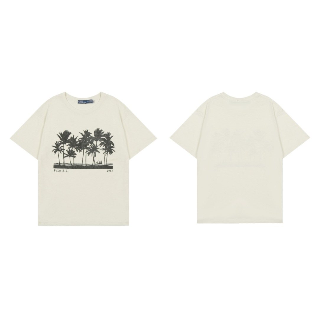 Test2-Ralph Lauren Palm Tree Slub Cotton T-Shirt ¡ª front