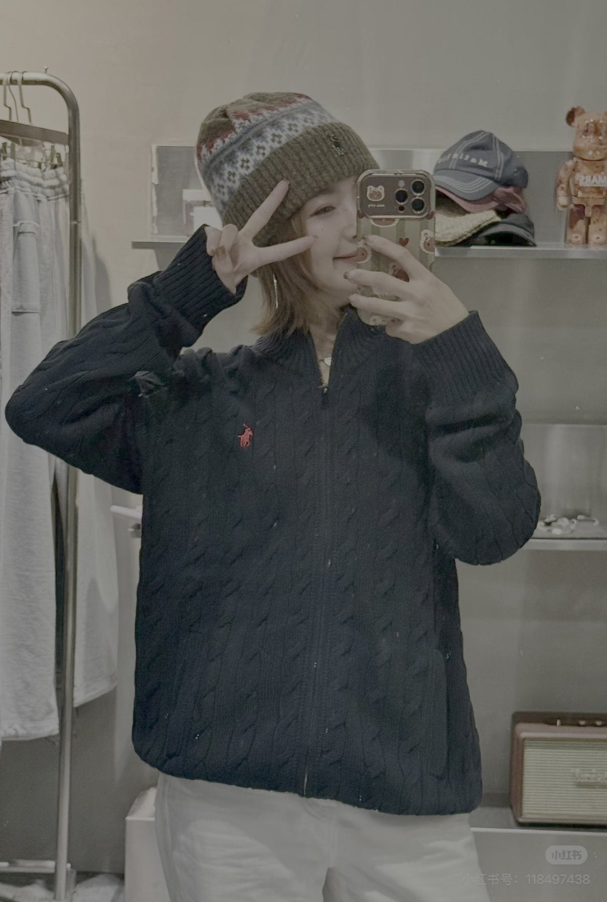 Test2-Ralph Lauren Full-Zip Cable-Knit Sweater ¡ª model